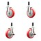 Service Caster 5 Inch 316SS Red Poly Swivel 1-1/8 Inch Expanding Stem Caster Brake SCC, 2PK SS316EX20S514-PPUB-RED-2-TLB-2-118 - alternate 5